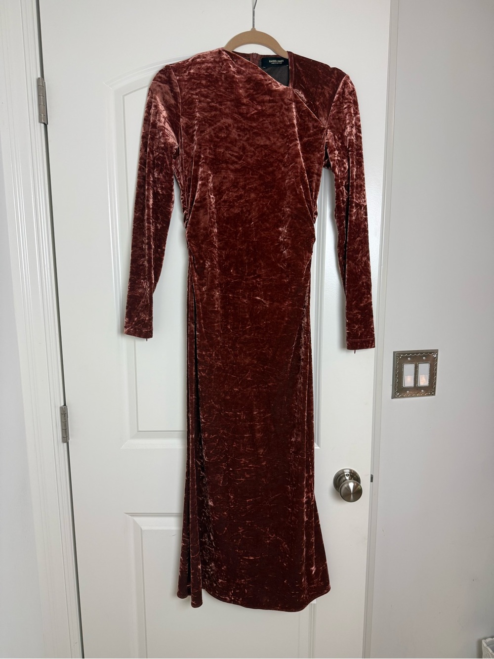 Rachel Comey Velvet Midi Dress in Rust Brown - Picture 1 of 5
